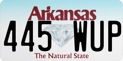 AR license plate 445WUP