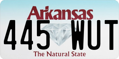 AR license plate 445WUT