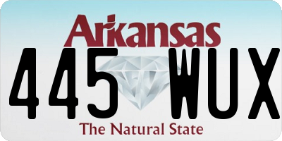 AR license plate 445WUX