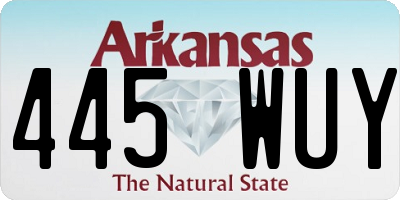 AR license plate 445WUY