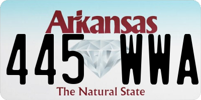 AR license plate 445WWA