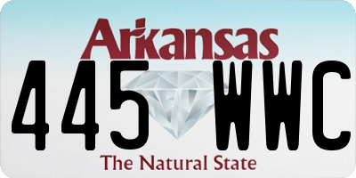 AR license plate 445WWC