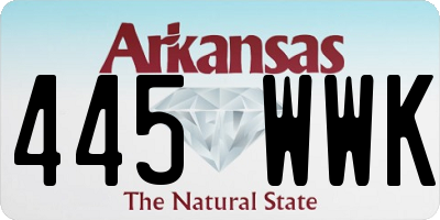 AR license plate 445WWK