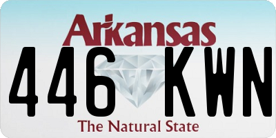 AR license plate 446KWN