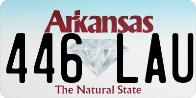 AR license plate 446LAU