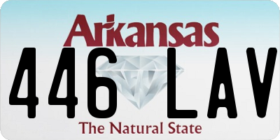AR license plate 446LAV