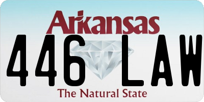 AR license plate 446LAW