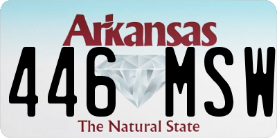 AR license plate 446MSW