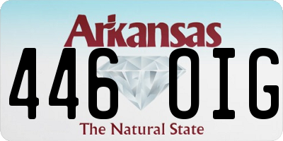 AR license plate 446OIG