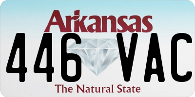 AR license plate 446VAC