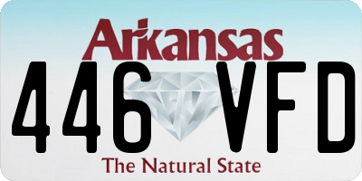 AR license plate 446VFD