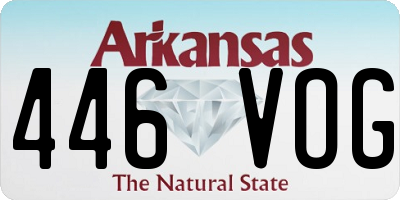 AR license plate 446VOG