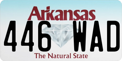 AR license plate 446WAD