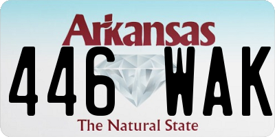 AR license plate 446WAK