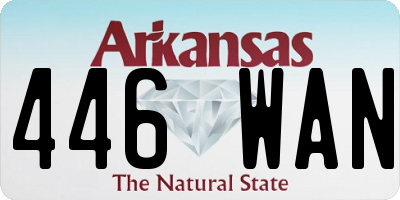 AR license plate 446WAN