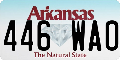 AR license plate 446WAO