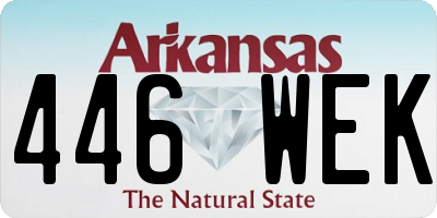 AR license plate 446WEK