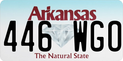 AR license plate 446WGO