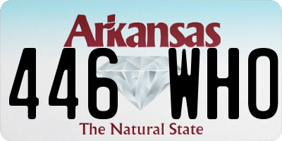 AR license plate 446WHO
