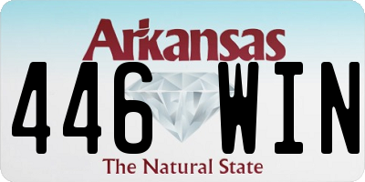 AR license plate 446WIN