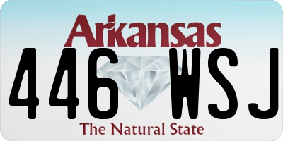AR license plate 446WSJ