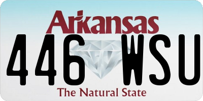 AR license plate 446WSU