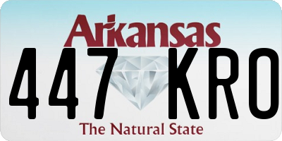 AR license plate 447KRO