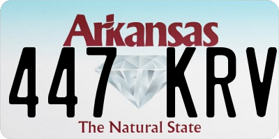 AR license plate 447KRV