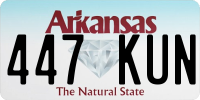 AR license plate 447KUN
