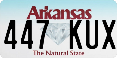 AR license plate 447KUX