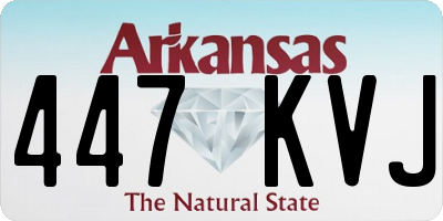 AR license plate 447KVJ