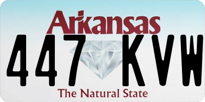 AR license plate 447KVW