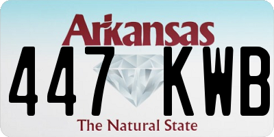 AR license plate 447KWB