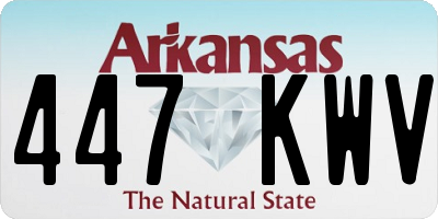 AR license plate 447KWV