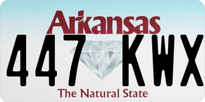 AR license plate 447KWX