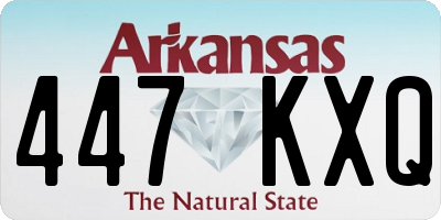 AR license plate 447KXQ
