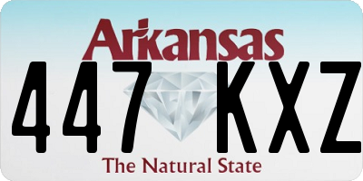 AR license plate 447KXZ