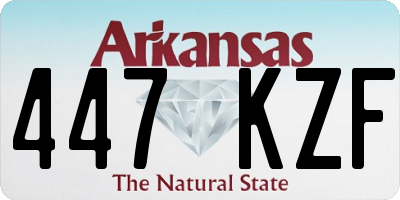 AR license plate 447KZF