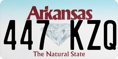 AR license plate 447KZQ