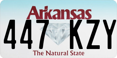 AR license plate 447KZY