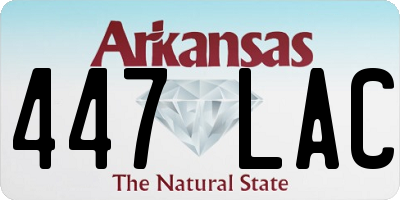 AR license plate 447LAC