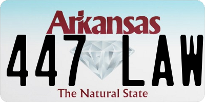 AR license plate 447LAW