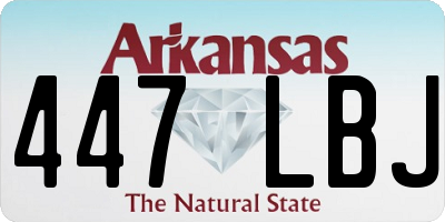 AR license plate 447LBJ