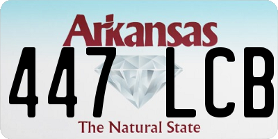 AR license plate 447LCB