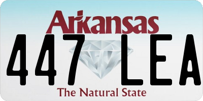 AR license plate 447LEA