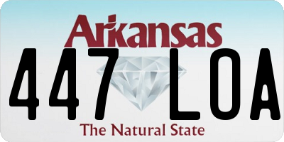 AR license plate 447LOA