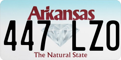 AR license plate 447LZO
