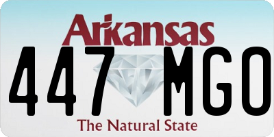 AR license plate 447MGO