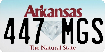 AR license plate 447MGS
