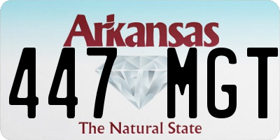AR license plate 447MGT